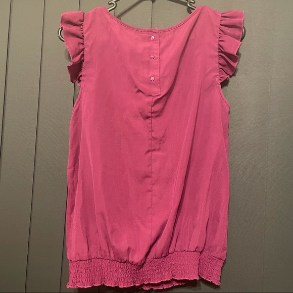 Magenta ruffled blouse - Tokito size 10 - Picture 2 of 5
